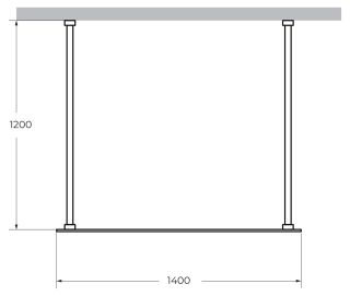 Душевая перегородка CEZARES LIBERTA-L-2-140-120-C-Cr кронштейн 120 см